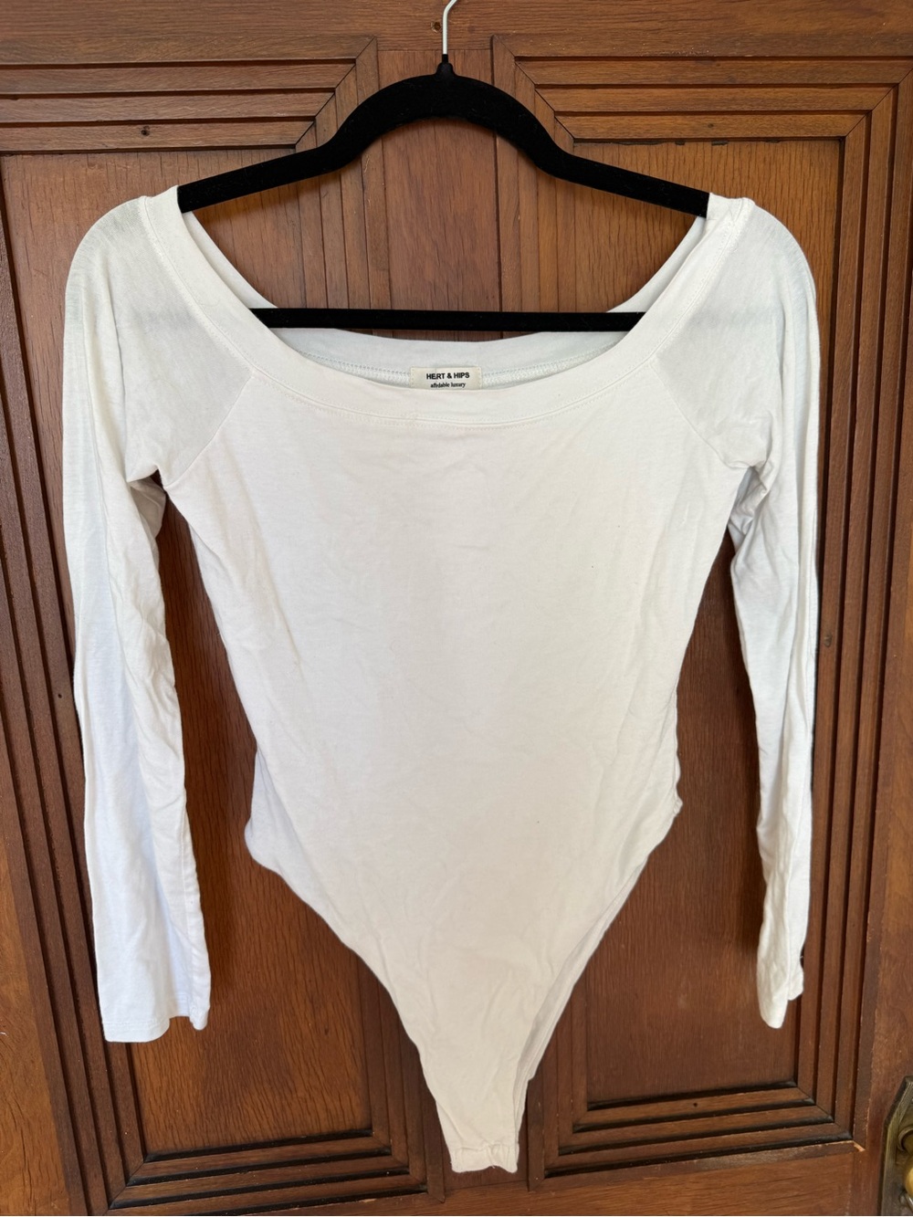 Dolls Kill White Long Sleeve Scoop Neck Bodysuit